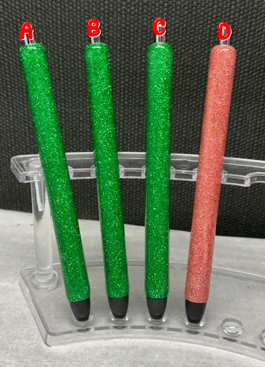 Greens/peach Pen A-D