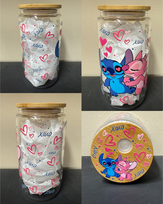 Stitch & Angel Glass Cup