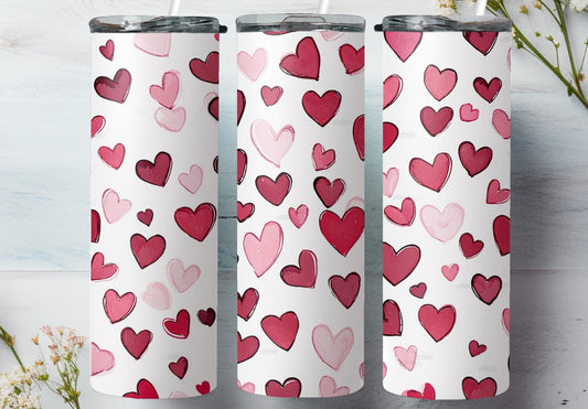 Pink & Red Hearts Tumbler