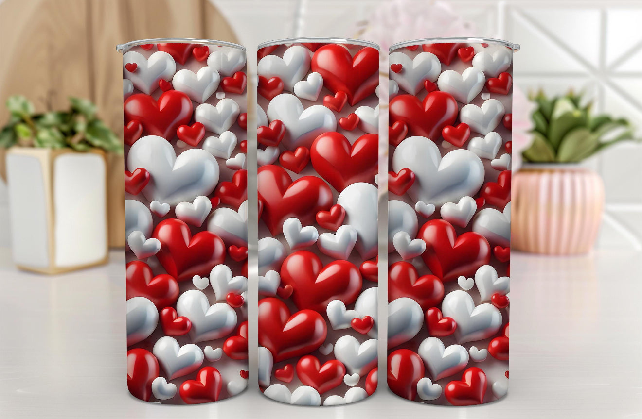 3D Hearts Tumbler